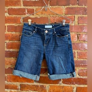 LOFT mid-thigh low-rise jean shorts, size 24
